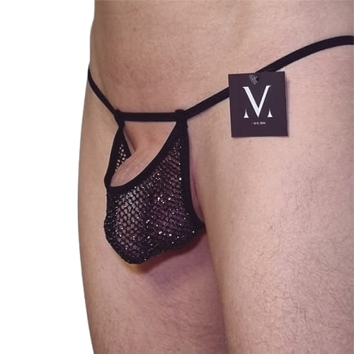 Eter Open Cock Bag - Mesh Black Glitter