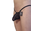 Leto Pico 3D Bulge - Mesh Black Stockings