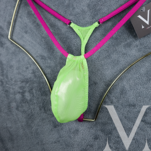 Dinlas Adjustable Pouch - Mesh Metallic Lime Pink