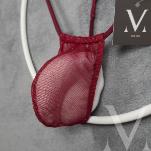 Dinlas Adjustable Pouch - Mesh Red Sparkle Burgundy