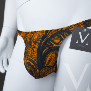 Virgil Fitted Pouch - Printed Lace Orange